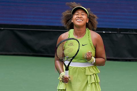 US Open 2024: Naomi Osaka reacts after defeating Jelena Ostapenko during the first round of the U.S. Open